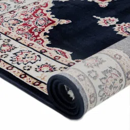 sapana carpet-mats Blue & Cream Traditional Polyester 5 x 7 Feet Machine Made Carpet image 5