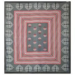 patricko Grey Geometric 200 TC Cotton Double Queen Sized Bedsheet With 2 Pillow Covers image 4