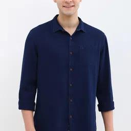 allen solly Men Comfort Fit Fit Self Design Spread Collar Casual Shirt-picture-13