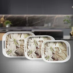 vajila Melamine Tray Set| Durable Scratch Resistant Food Safe Serving Trays for Home Tray Serving Set-picture-10