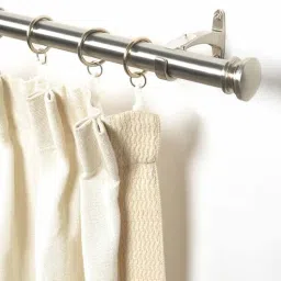 deco window Silver Satin Stainless Steel Curtain Rod (36 -66 Inches) With Bracket-picture-10