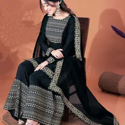 jai kurties Women Cotton Rayon Kurti Sharara Dupatta Set image 4