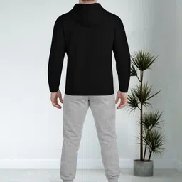 blive Men Night Suit Set Black, Grey Solid image 2