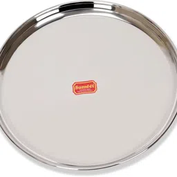 sumeet Stainless-Steel Heavy Gauge Dinner Plates with Mirror Finish-32.3cm Dia, Silver Dinner Plate-picture-27