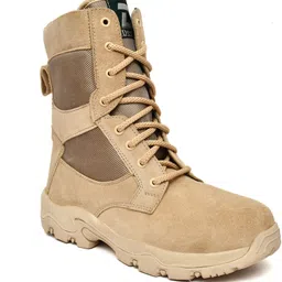 deuson DS03 Genuine Leather Side Zip Army & Tactical Shoes, Boots For Men-picture-17