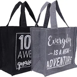 kuber industries Men's and Women's Reusable Eco-Friendly Multipurpose Jute Hand Bag-picture-12