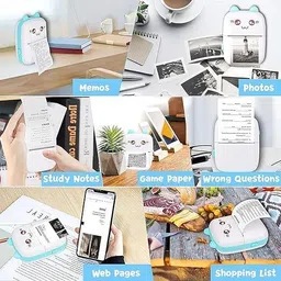 FATFISH Bluetooth Thermal Printer,Portable Label Printer Ink free Printer Mini Printer Pocket Printer image 3