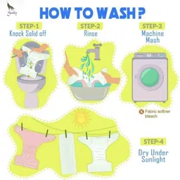 smoky Premium reusable and washable cloth diaper (6 Diaper+ 6 Insert) - S - M image 3