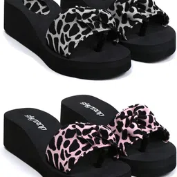 skytrap Stylish Comfortable and Trending Colorful Rubber Flip Flops Slide Combo of 2 Women Slides-picture-28