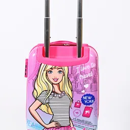 swarn products Small Cabin Suitcase (16 inch) 4 Wheels - Travel Barbie Printed Pattern Suitcase & Extra Light Weight Kids Trolley Bag - Multicolor image 2