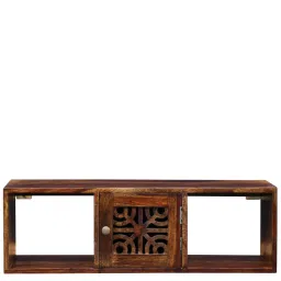 woodenmood Aramika Sheesham Wood Book Shelf With Door In Provincial Teak Finish image 4