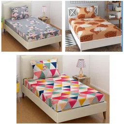 Cotton Single Flat 104 TC 3D Printed Bedsheet-image-51