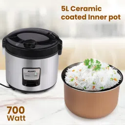 AGARO Regency 5 Litre Electric Rice Cooker with Keep Warm Function (Silver) image 5