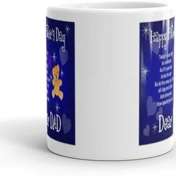 gift4you Happy Fathers Day Dear Dad Printed Coffee Cup Special Gift for Dad-Father Birthday Gifts, Fathers Day Gifts, Daddy Cup Gift for Father, Fathers Day594 Ceramic Coffee Mug image 3