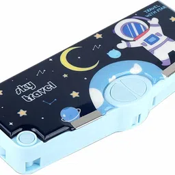 kavana Space Pencil Box with erazer,sharpner,tape,scissor Pencil Case for Boys space Art Plastic Pencil Box-picture-23