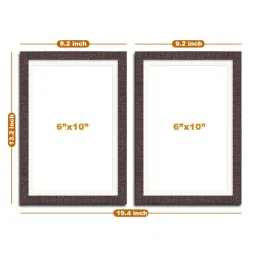 art street Maroon Synthetic Wood Wall In Maroon Colour, Set Of 2 Collage Photo Frames image 4