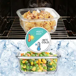 magnus Glock Solid Glass Lunch Box with Vertical Pouch and Detachable Clip 1 SS Bottle 3 Containers Lunch Box image 5