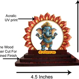 canvibe I&F_Com_GuruJi&LilGanesh_BHD Decorative Showpiece - 10 cm image 3