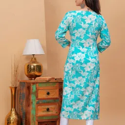 bkapparels Women Floral Print Pure Cotton Straight Kurta image 2