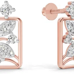 Sparkles Certified Lab Grown Diamond Rose Gold 14kt Stud Earring image 2