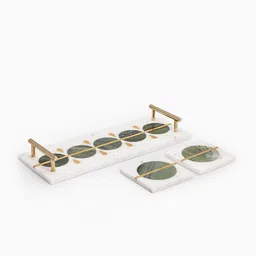 marbleous White Tea Set Marble Tray & Coaster Set image 4