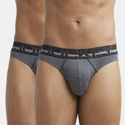 jockey Pack of 2 US17 Super Combed Cotton Rib Solid Men Brief image 1