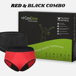 Pack of 2 Women Periods Black, Red Panty-image-32