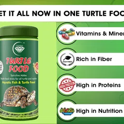 nitishree TURTAL FOOD Fortified With Fish Meal (Shrimp) Tortoise food Pack of Three-360 gm Sea Food 0.36 kg (3x0.12 kg) Dry Adult, New Born, Senior, Young Turtle Food image 5