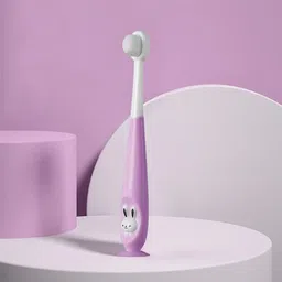 wagwanfly Toothbrush For Kids|Ultra Soft Micro Bristles |BPA Free with Suction Cup(Purple) Ultra Soft Toothbrush image 1