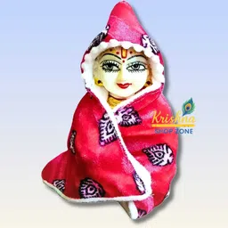 krishna shop zone Size 5, Set of 4, Winter Special Supper Warm Shawl Ponchu for Laddu Gopal Ji Dress image 5