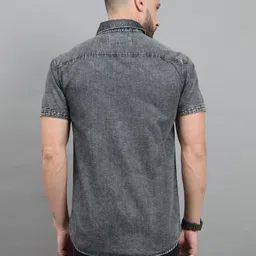 18plus Men Regular Fit Solid Cut Away Collar Casual Shirt image 2