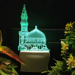 skoal MAKKAH MADINA Acrylic 3D Illusion RGB 7 Colour Changing LED Plug n Play Night Lamp image 2