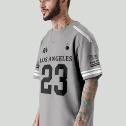 force Men Printed Round Neck Cotton Blend Grey T-Shirt image 3