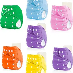 soumegh creation Reusable Cloth Diaper 7-Pack with Adjustable Snap Buttons-picture-14