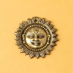 ekhasa 100% Pure Brass Surya Face Wall Hanging | 4 Inch Sun Idol for Main Door Vastu Decorative Showpiece - 10 cm-picture-12