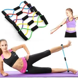 dr pacvu 2Set|Toning Tube & 8 Shape-2 Resistance Band|Body Stretching, Exercise Equipment Fitness Accessory Kit Kit image 2