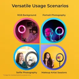 FLAMPER 10 inch RGB Led Ring Light & Tripod Stand & Phone Holder for Reels-Video, Makeup Ring Flash image 4