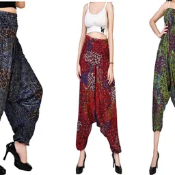 fusfus Printed Rayon, Cotton Women Harem Pants-picture-29