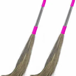thekraftcart Floor Broom with Soft No Dust Grass with Plastic Handle Phool Jhadu for Home Grass Dry Broom-picture-17