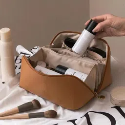 Women Brown Cosmetic Bag-image-1