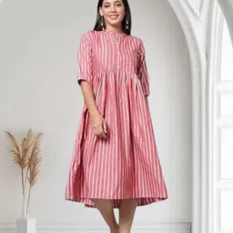 Women Bodycon Pink Knee Length Dress-image-59