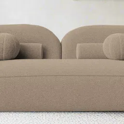 febonic Corny Boucle Fabric 2 Seater Sofa In Mushroom Beige Colour image 1