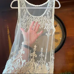 koroind Net Shrug Embroidered Women Swim Top White Swimsuit image 5