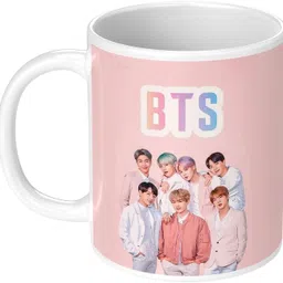 haniza BTS Printed Ceramic Coffee with Keychain – 11 oz Ceramic Coffee Mug image 4