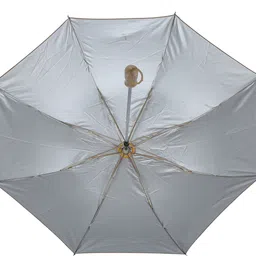 orange 2 Fold Mono Silver Brown Umbrella image 4