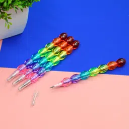 neel 24Pcs Beautiful Design stationery Moti Pencil Non-Sharpening Stacking Pencil Set Pencil image 5