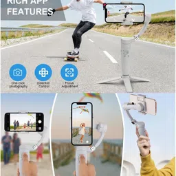 ERH India M1 Foldable 3-Axis Gimbal Stabilizer for Smartphones with Face Tracking 3 Axis Gimbal for Mobile image 2