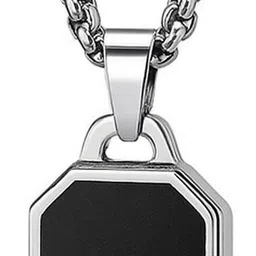 Men Pendant | Pendant For Men | Men Locket | Locket For Men Rhodium Alloy Silver Stainless Steel Locket-image-1