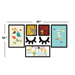 art street Brown Engineered Wood Framed Art Print Set of 5 image 3