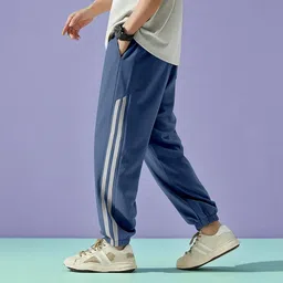 nivedanm Men Striped Blue Track Pants-picture-15